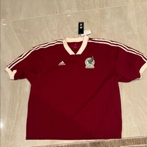 Adidas Burgundy Soccer Jersey with Mexico Crest